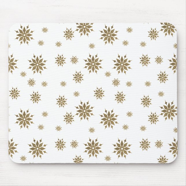 Goldene Schneeflocken Mousepad (Vorne)