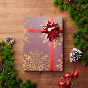 Goldene Schneeflocken - Niedliche Weihnachten Geschenkpapier