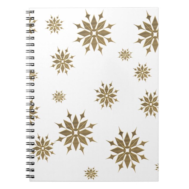 Goldene Schneeflocken Notizblock (Vorderseite)