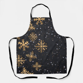 Goldene Schneeflocken Schürze