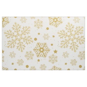 Goldene Schneeflocken Stoff
