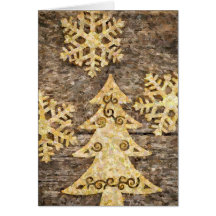 Goldene Schneeflocken und Weihnachtsbaum