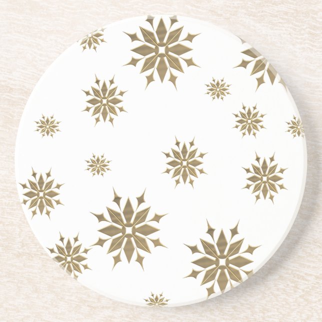 Goldene Schneeflocken Untersetzer (Vorne)