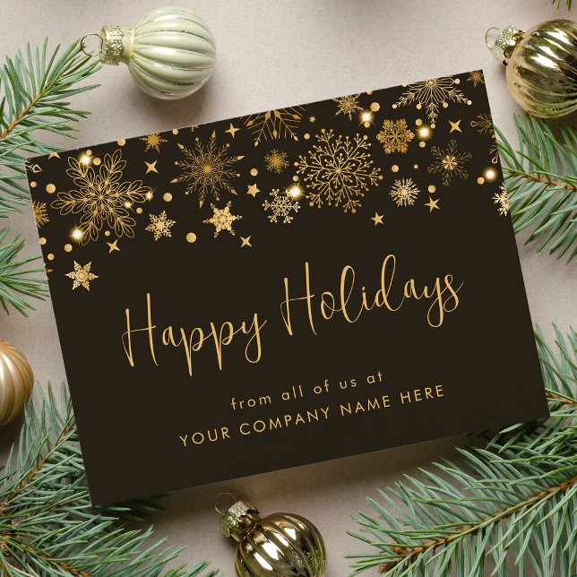 Goldene Schneeflocken Weihnachten im Unternehmen G Postkarte (Von Creator hochgeladen)