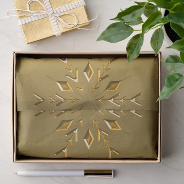 Goldene Schneeflocken Weihnachten Seidenpapier (Geschenk)