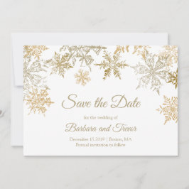 Goldene Schneeflocken Weihnachts Thema Winterhochz Save The Date