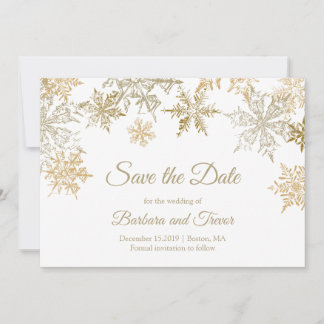 Goldene Schneeflocken Weihnachts Thema Winterhochz Save The Date