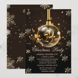 Goldene Schneeflocken, Weihnachtsball 2022 Unterne Einladung
