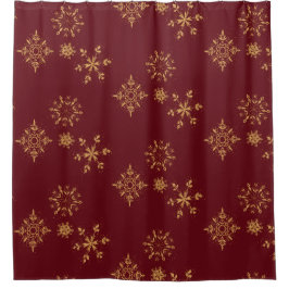 Goldene Schneeflocken Weihnachtsmuster Duschvorhang