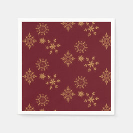 Goldene Schneeflocken Weihnachtsmuster Serviette