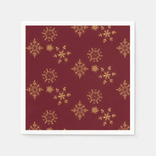 Goldene Schneeflocken Weihnachtsmuster Serviette