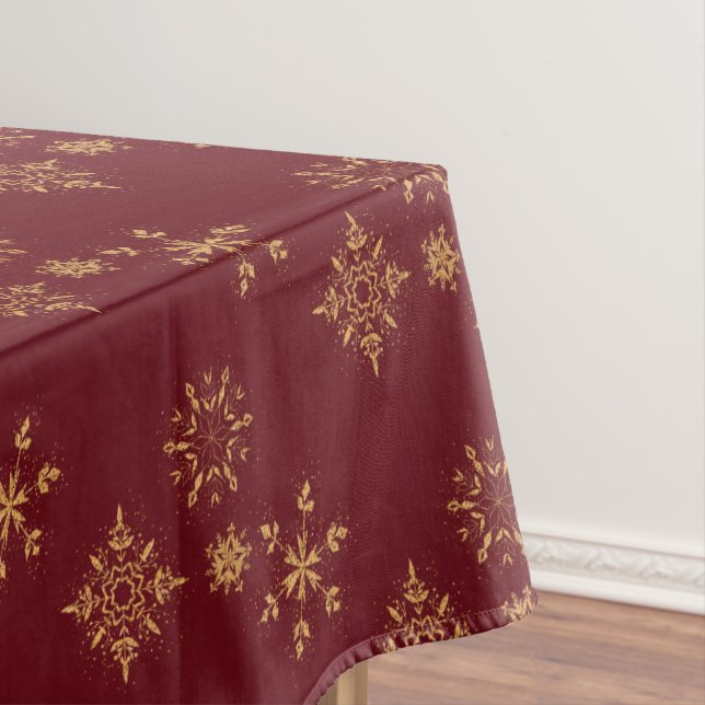 Goldene Schneeflocken Weihnachtsmuster Tischdecke (Beispiel)