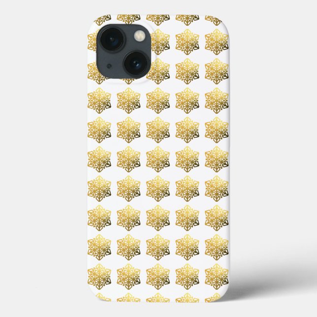 Goldene Schneeflocken Weißes Telefon Fall Case-Mate iPhone Hülle (Rückseite)