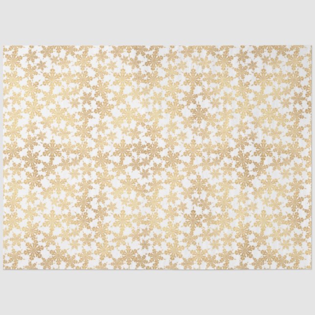 Goldene Schneeflocken Whimsical Elegante Seidenpapier (Vorderseite)