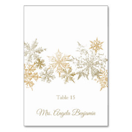 Goldene Schneeflocken Winter Hochzeit Elegante Pla Tischnummer