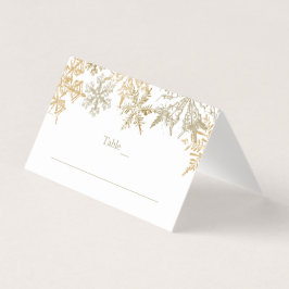 Goldene Schneeflocken Winter Hochzeit Elegante Pla Visitenkarten