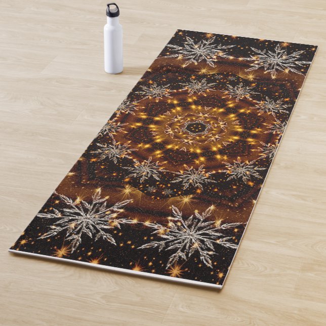 Goldene Schneeflocken Yogamatte (Beispiel)