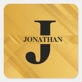 Goldene Schnitt Initiale Namens-Typografie Quadratischer Aufkleber