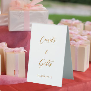 Goldene Schriftkarten Geschenke Schild