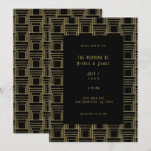 Goldene Schwarz Art Deco Geometrische Sleek Retro 