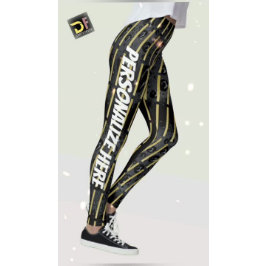 Goldene schwarze Blasen - Custom Modern Designer Leggings