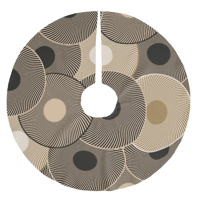 Goldene Schwarze Bögen: Abstrakt Polyester Weihnachtsbaumdecke (Vorderseite)