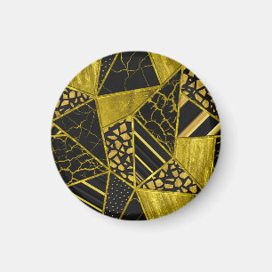 Goldene Schwarze Dreieck-Textur-Illusion Magnet