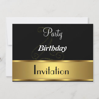 Goldene Schwarze Einladung Geburtstagsparty