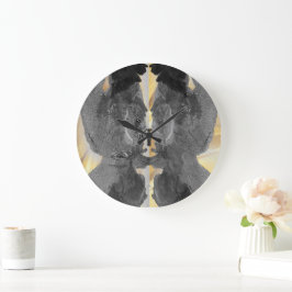 Goldene Schwarzmarmor-Kunst Große Wanduhr