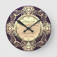 Goldene Schwirbel Herzen Diamant Violett 50. Hochz