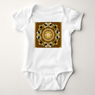 Goldene Scrolls für Tiere Seide Baby Strampler