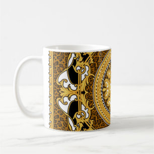 Goldene Scrolls für Tiere Seide Kaffeetasse