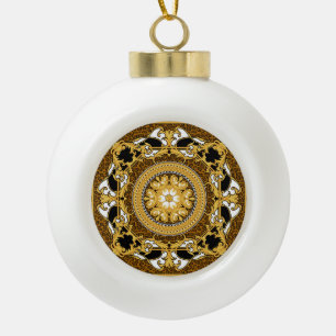 Goldene Scrolls für Tiere Seide Keramik Kugel-Ornament