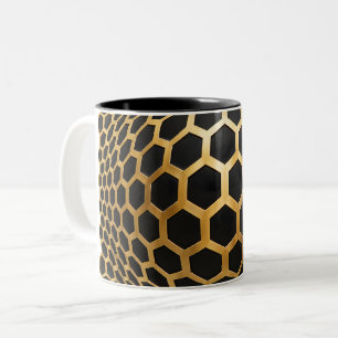 Goldene Sechseck-Kugel Zweifarbige Tasse