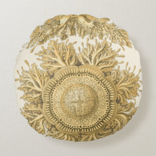 Goldene Seegeschöpfe Rundes Kissen