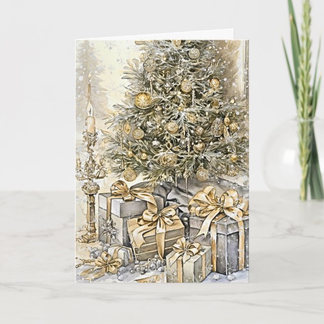 Goldene Segen zu Weihnachten Karte (Vorderseite)