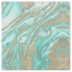 Goldene Sequin-Glitzer Aquamariner Smoky-Marmor Stoff