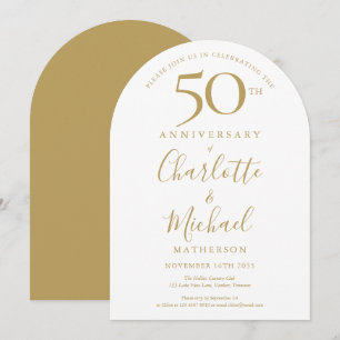 Goldene Signature Arch 50. Hochzeitstag Einladung