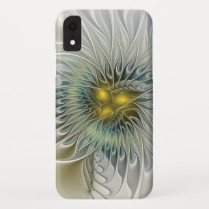 Goldene Silber-Blumen-Fantasie abstrakte Fraktal-K Case-Mate iPhone Hülle
