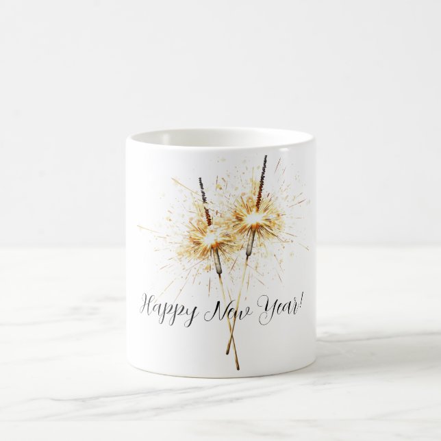 Goldene Silvester-Feier Funken Kaffeetasse (Mittel)