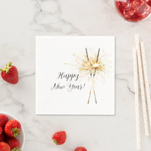 Goldene Silvester-Feier Funken Serviette