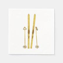 Goldene Skier und Polen | Retro-Skiurlaub