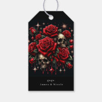 Goldene Skulls & Rote Rosen Sparkle Gotische Glamo