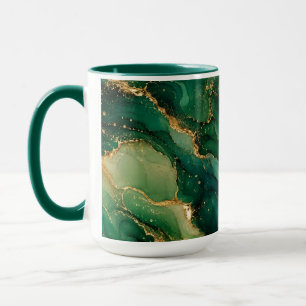Goldene Smaragd-Alkohol-Tinte-Morgen-Kaffeetasse-G Tasse