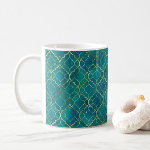 Goldene Smaragd-Geometrie Kaffeetasse