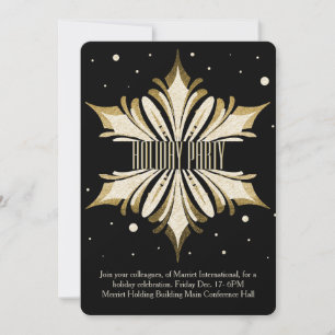 Goldene Snowflake Corporate Holiday Party Einladun Einladung