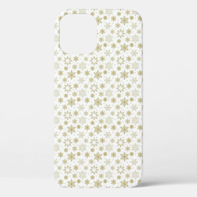 Goldene Snowflake Design Phone Case (Rückseite)
