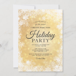Goldene Snowflakes Weihnachten Corporate Holiday P Einladung