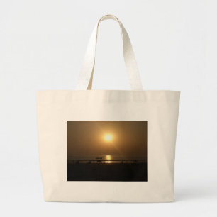 Goldene Sommer-Sonnenuntergangsreflexion am Strand Jumbo Stoffbeutel