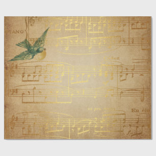 Goldene Song Musik Mattes Geschenkpapier